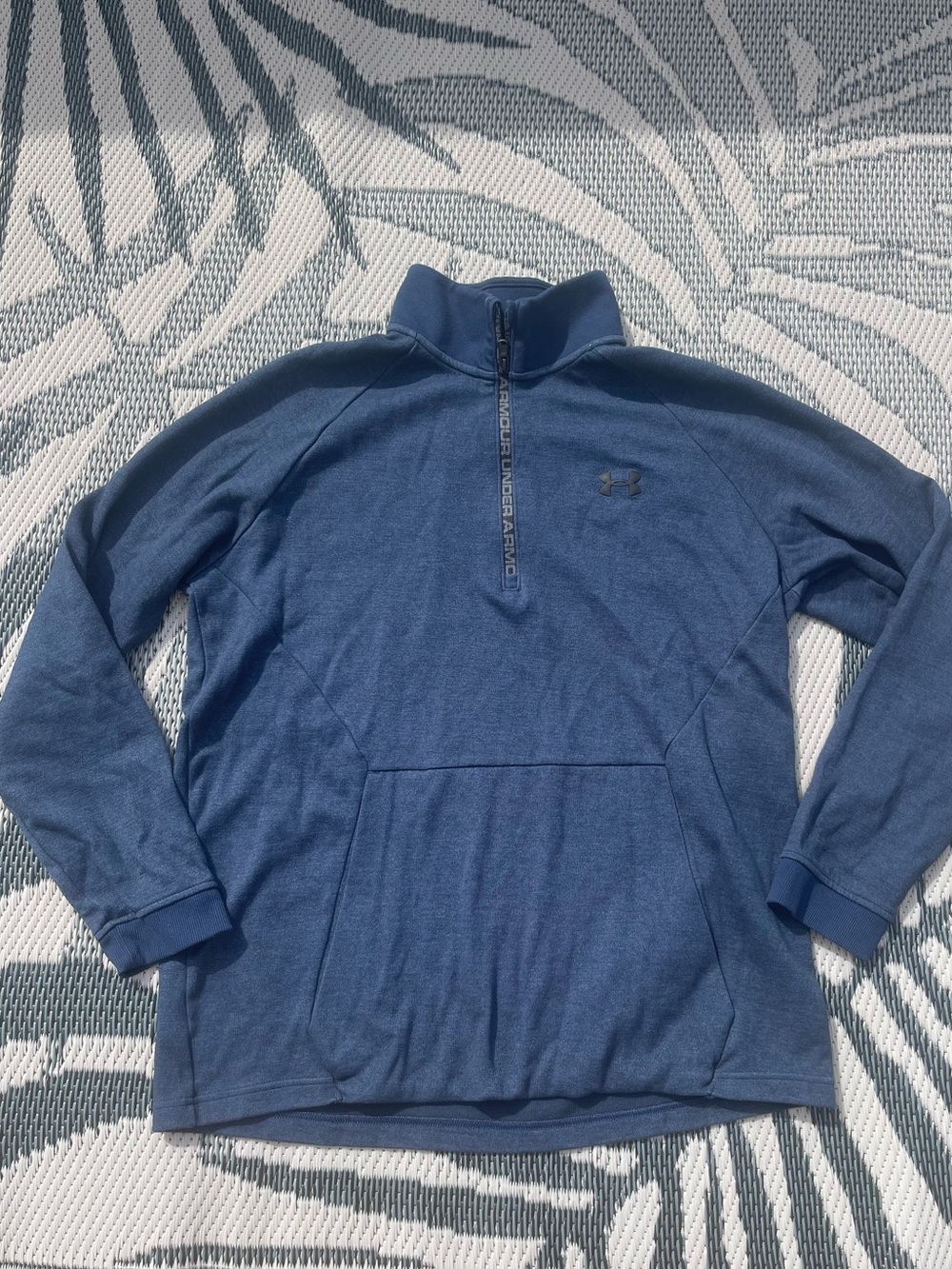 Under Armour Pullover Mens 2XL 1/4 Zip Double Knit Fitted Sweatshirt Kangaroo